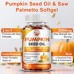 Nature's Live Saw Palmetto Pumpkin Seed Softgels bottle highlighting dual action benefits