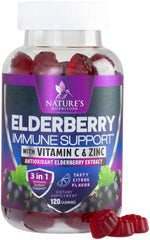 Nature's Nutrition Elderberry Gummies bottle offers convenient daily immune support