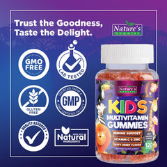 Gummies being poured from bottle illustrate easy daily consumption for busy families.