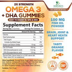 Brain health focus with DHA-dense Nature's Nutrition Omega-3 Gummies