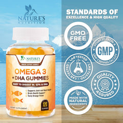 High absorption formula in Nature's Nutrition Omega-3 Gummies for efficiency