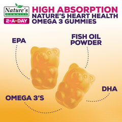 Orange-flavored gummies from Nature's Nutrition with DHA and EPA content.