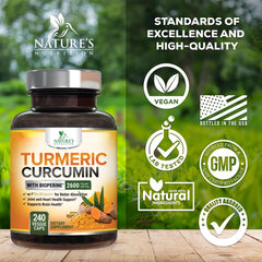 Nature's Nutrition organic turmeric root close-up