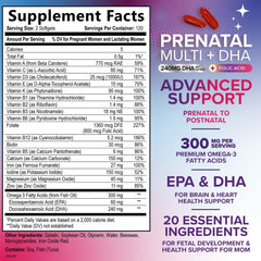 Nature's Nutrition prenatal DHA softgels emphasize omega-3 content for daily support