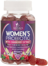 Nature's Nutrition Probiotics for Women bottle showing digestive support gummies