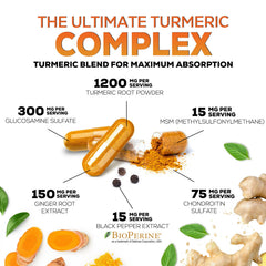 Nature's Nutrition Turmeric Curcumin bottle label highlighting BioPerine for absorption