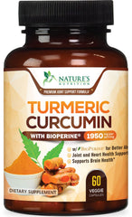 Nature's Nutrition turmeric-curcumin-capsules bottle for daily joint support.