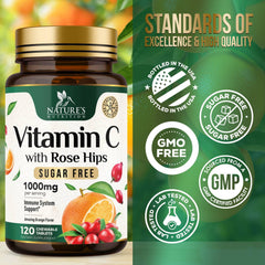 Nature's Nutrition vegan vitamin C chewables, sugar-free and non-GMO.