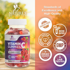 Nature's Nutrition Vitamin C Gummies kids-friendly bite-sized gummies for daily wellness
