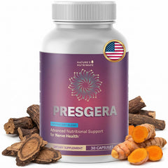 Nature’s NutriWave Presgera bottle front for daily wellness support.