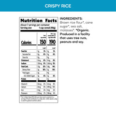 Nature's Path Crispy Rice Cereal bowl with milk highlighting crisp texture and whole grains.