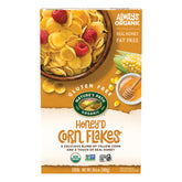 Nature's Path Honey'D Corn Flakes in a bowl deliver crunchy gluten-free mornings.