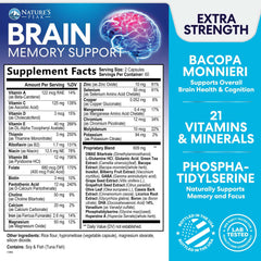 Nature's Peak nootropics capsules close-up highlighting a formula for better concentration.