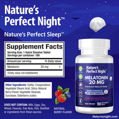 Nature's Perfect Night mixed berry flavor melatonin tablets for a tasty bedtime routine