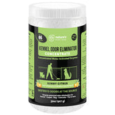 Nature's Pure Edge enzyme powder container ready for professional odor elimination