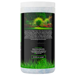 Nature's Pure Edge yard odor eliminator on patio and lawn for fresher spaces