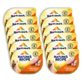 Nature's Recipe wet dog food cup showing real chicken in savory broth for adult dogs.