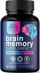 Nature's Strength brain memory pill bottle ready for daily focus support.