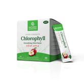 Nature's Sunshine front box of chlorophyll stick packs showing packaging and branding for easy identification