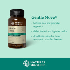 Nature's Sunshine Gentle Move capsules shown for easy daily use and gentle regularity.