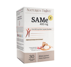 Nature's Trove SAM-e bottle with enteric-coated caplets for mood and joint support