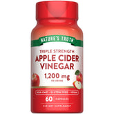 Nature's Truth Apple Cider Vinegar veggie capsules bottle showcases extra strength formula for daily use.