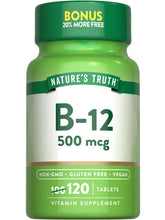 Nature's Truth B12 Vitamin bottle front view highlighting vegan and gluten-free formula