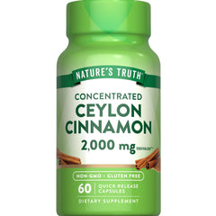 Nature's Truth Ceylon Cinnamon capsules bottle for daily wellness.