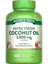 Nature's Truth Coconut Oil softgels bottle front for daily MCT intake
