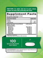 Nature's Truth coconut oil softgels close-up showing expeller-pressed quality