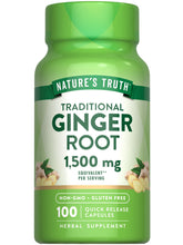 Nature's Truth Ginger Root Capsules bottle visible, convenient daily supplement for wellbeing.
