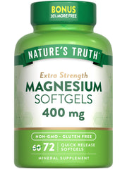 Nature's Truth Magnesium 400 mg softgels bottle for everyday mineral support.