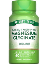 Nature's Truth Magnesium Glycinate capsules 200 mg bottle display for high absorption