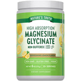 Nature's Truth magnesium glycinate powder lemon-scoop ready to mix in water