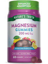 Nature's Truth Magnesium Gummies bottle front, convenient daily adult supplement.