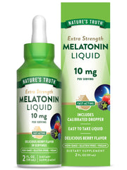 Nature's Truth Melatonin Liquid berry flavor bottle for nightly routine.