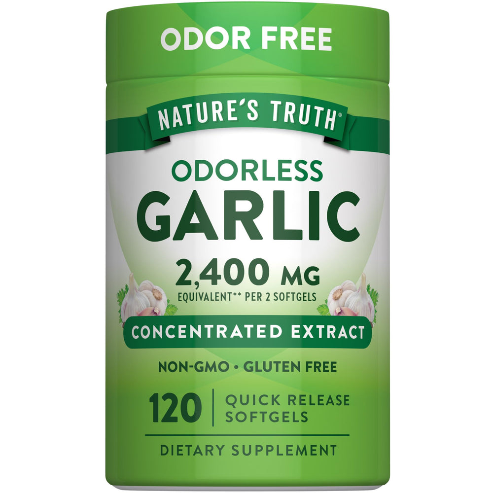 Nature's Truth Odorless Garlic softgels bottle for convenient daily use