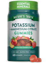 Nature's Truth potassium magnesium citrate gummies with peach-strawberry flavor for daily mineral support