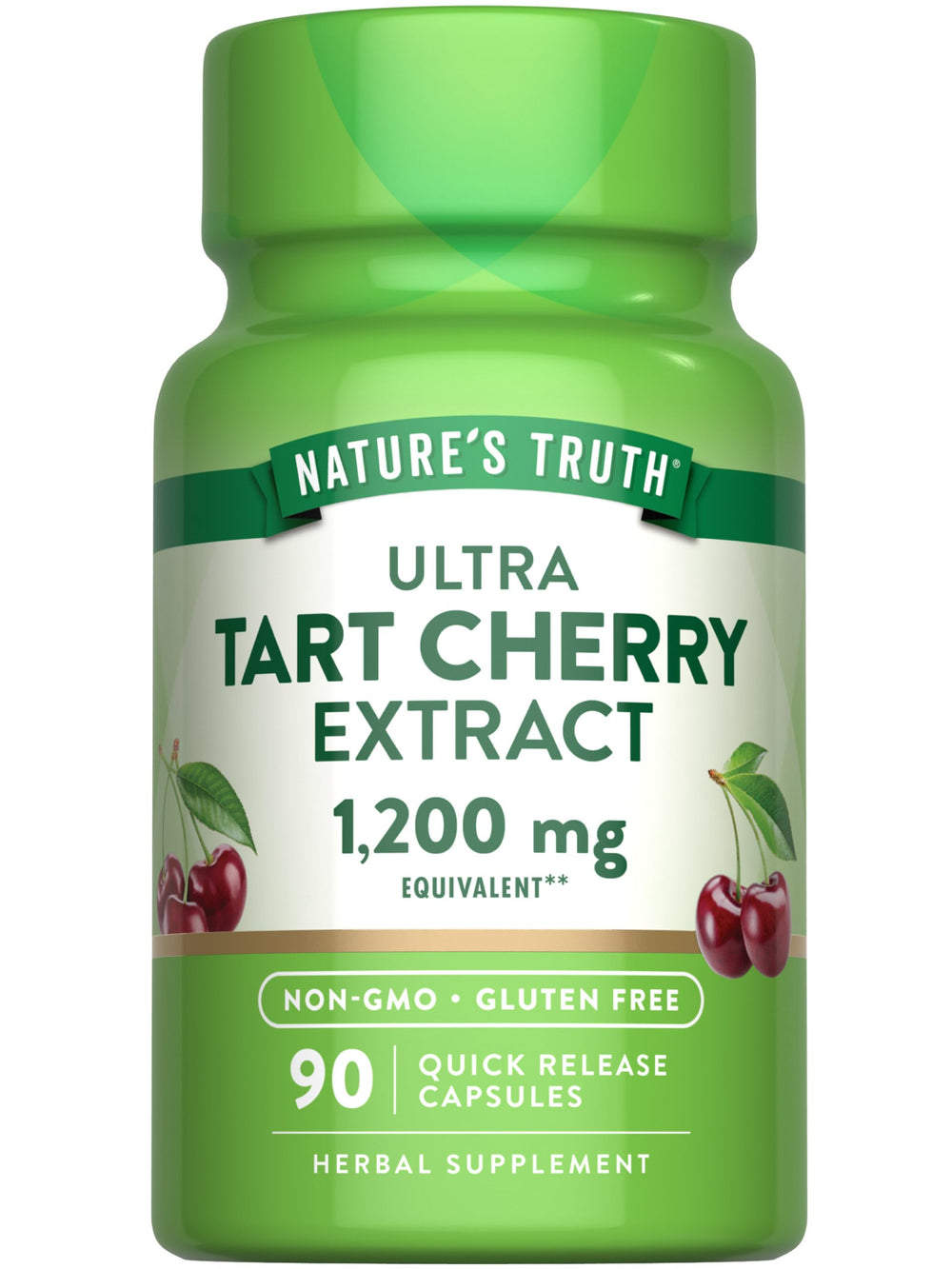 Nature's Truth Tart Cherry Extract capsules pour from bottle for daily convenience