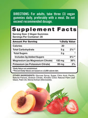 Nature's Truth vegan gummies label shown, plant-based minerals