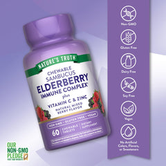 Nature's Truth Vitamin C Zinc chewables, bright berry taste for easy daily intake.