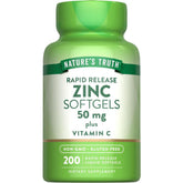 Nature's Truth zinc 50mg softgels bottle front for daily wellness