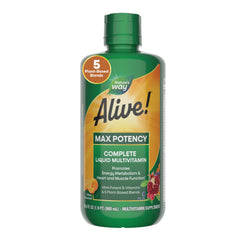 Nature’s Way Alive liquid multivitamin bottle front view showing citrus formulation