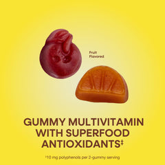 Nature's Way Alive! Men’s 50+ bottle open to reveal two daily gummies.