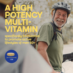 Nature's Way Alive! Men’s 50+ tablet closeup with methylated B12