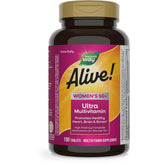 Nature's Way Alive Women 50+ tablets bottle shown for daily energy and wellness.