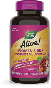 Nature's Way Alive! Women's 50+ tablet close-up for daily energy support.