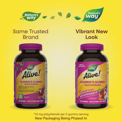Close-up of Nature's Way Alive! gummies highlighting the mixed berry flavor for easy daily nutrition