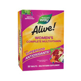 Nature's Way Alive! Women’s multivitamin tablet closeup for energy metabolism support.