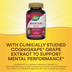 Nature's Way Brain Fuel gummies closeup of gummies for easy dosing.